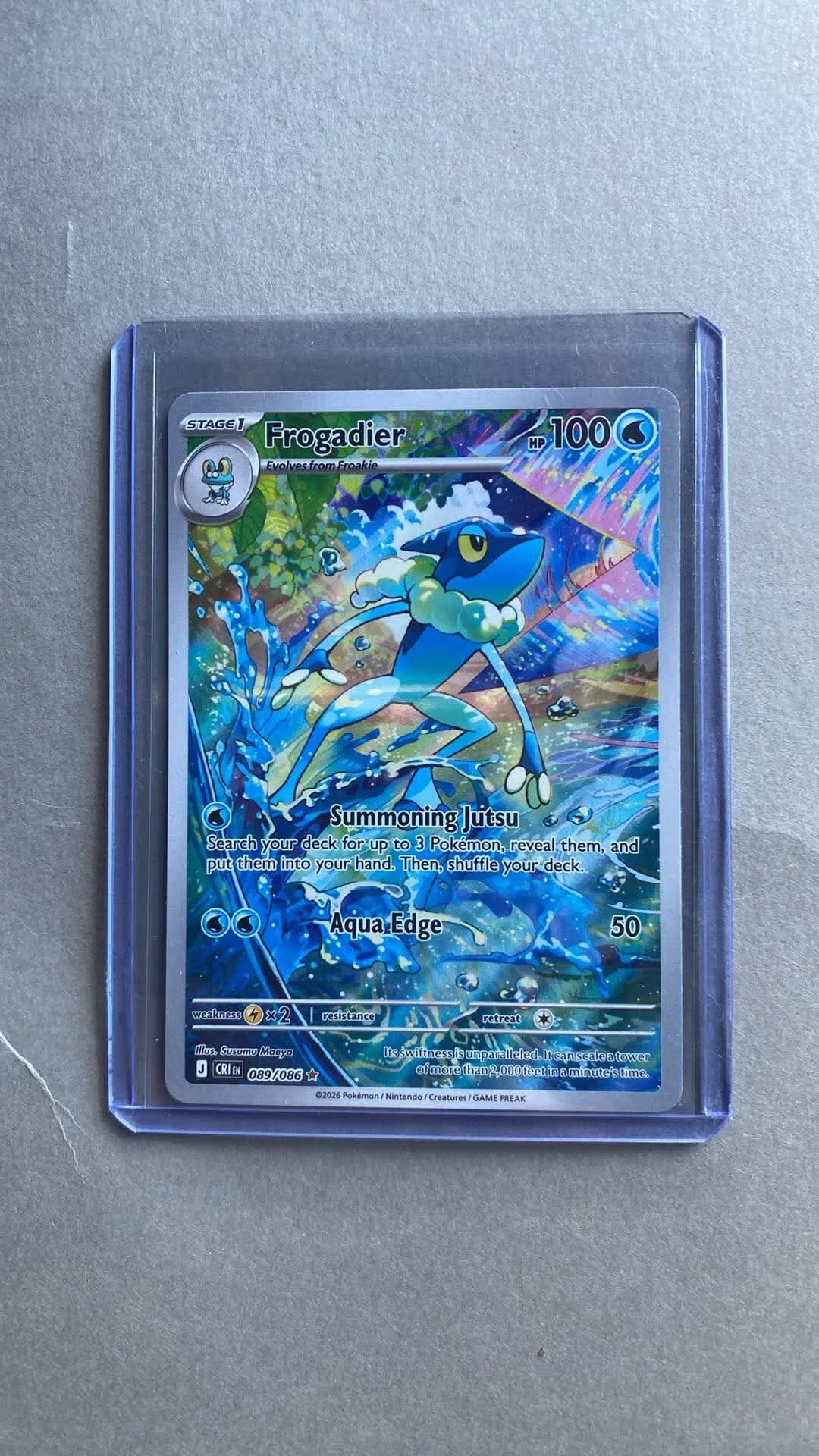 Frogadier Pokémon samlekort i sleeve