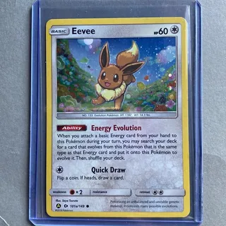 Pokémon kort Eevee - Basis tryk i sleeve