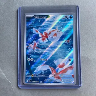 Pokémon kort Goldeen V 70 HP holografisk i beskyttelsescover – billede 1