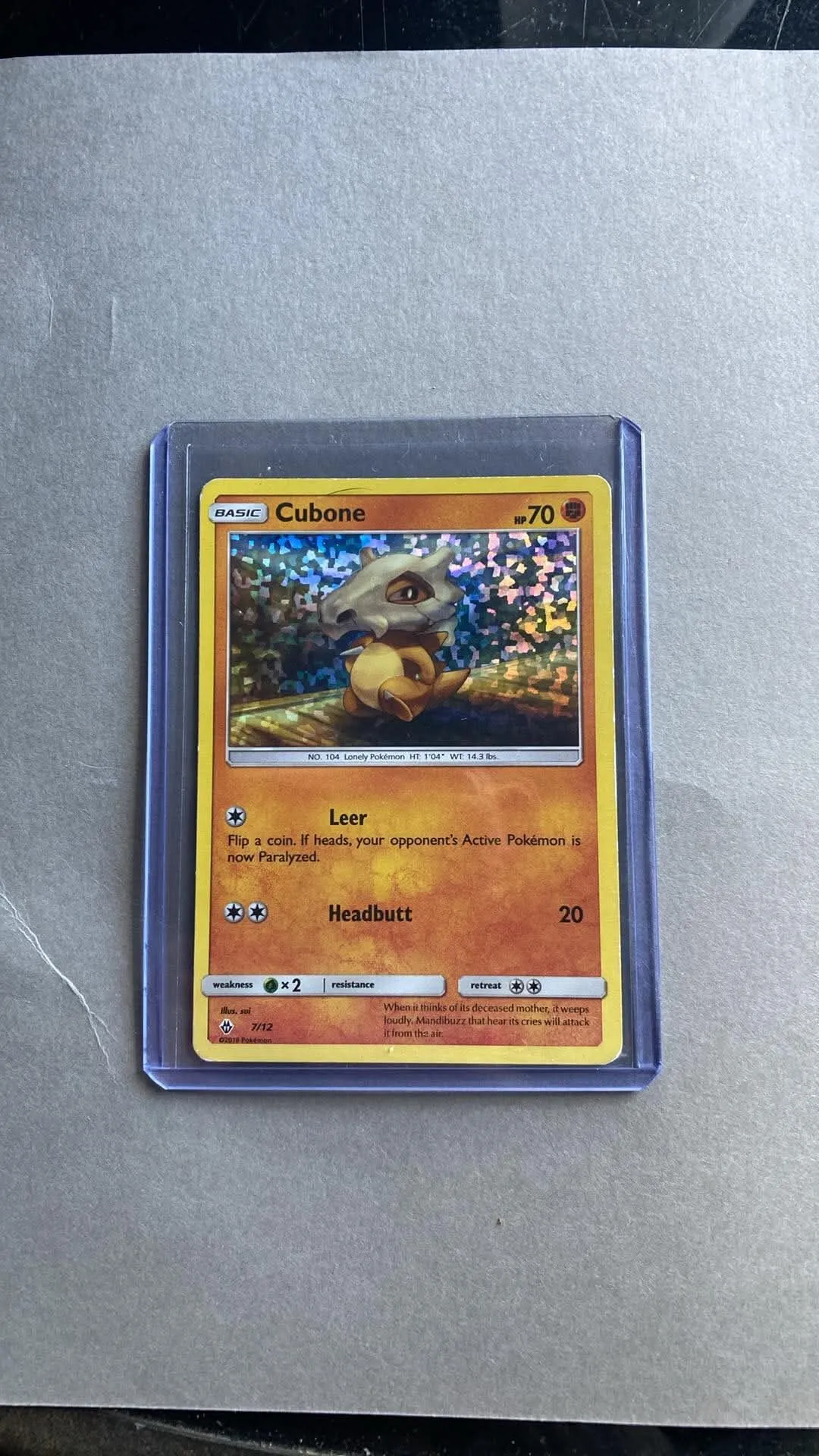Pokémon samlekort Cubone i beskyttende etui