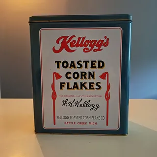 Vintage Kellogg's metal dåse til Toasted Corn Flakes – billede 3