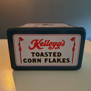 Vintage Kellogg's metal dåse til Toasted Corn Flakes – billede 4