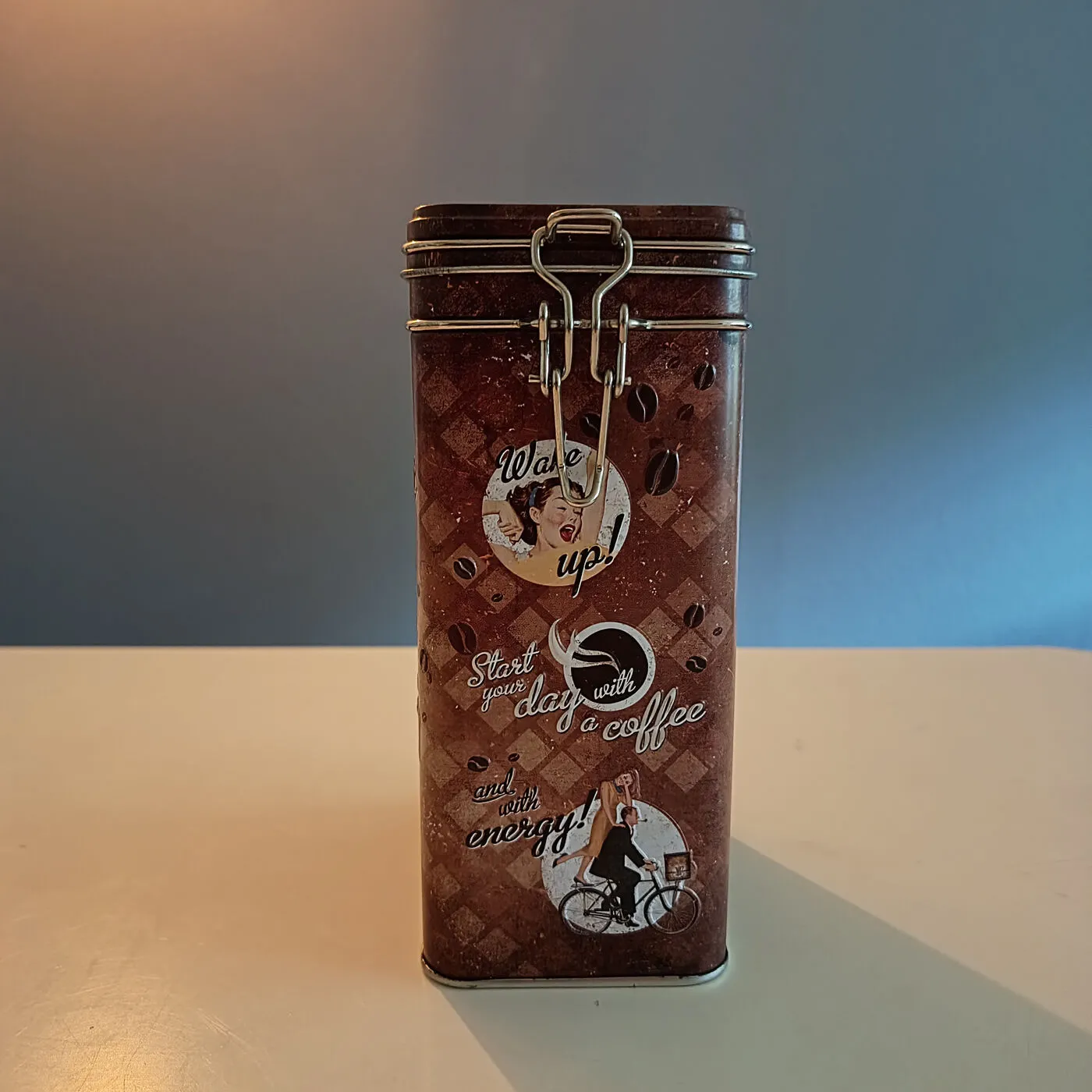 Retro metal kaffedåse med 'Coffee House' motiv – billede 2