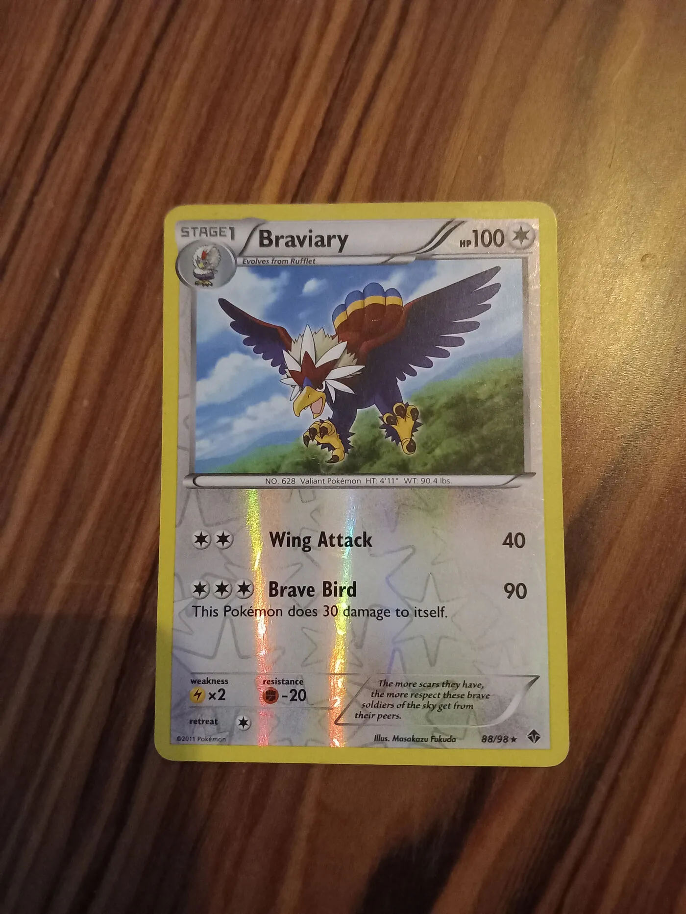 Braviary (reverse holo) pokémonkort – billede 1
