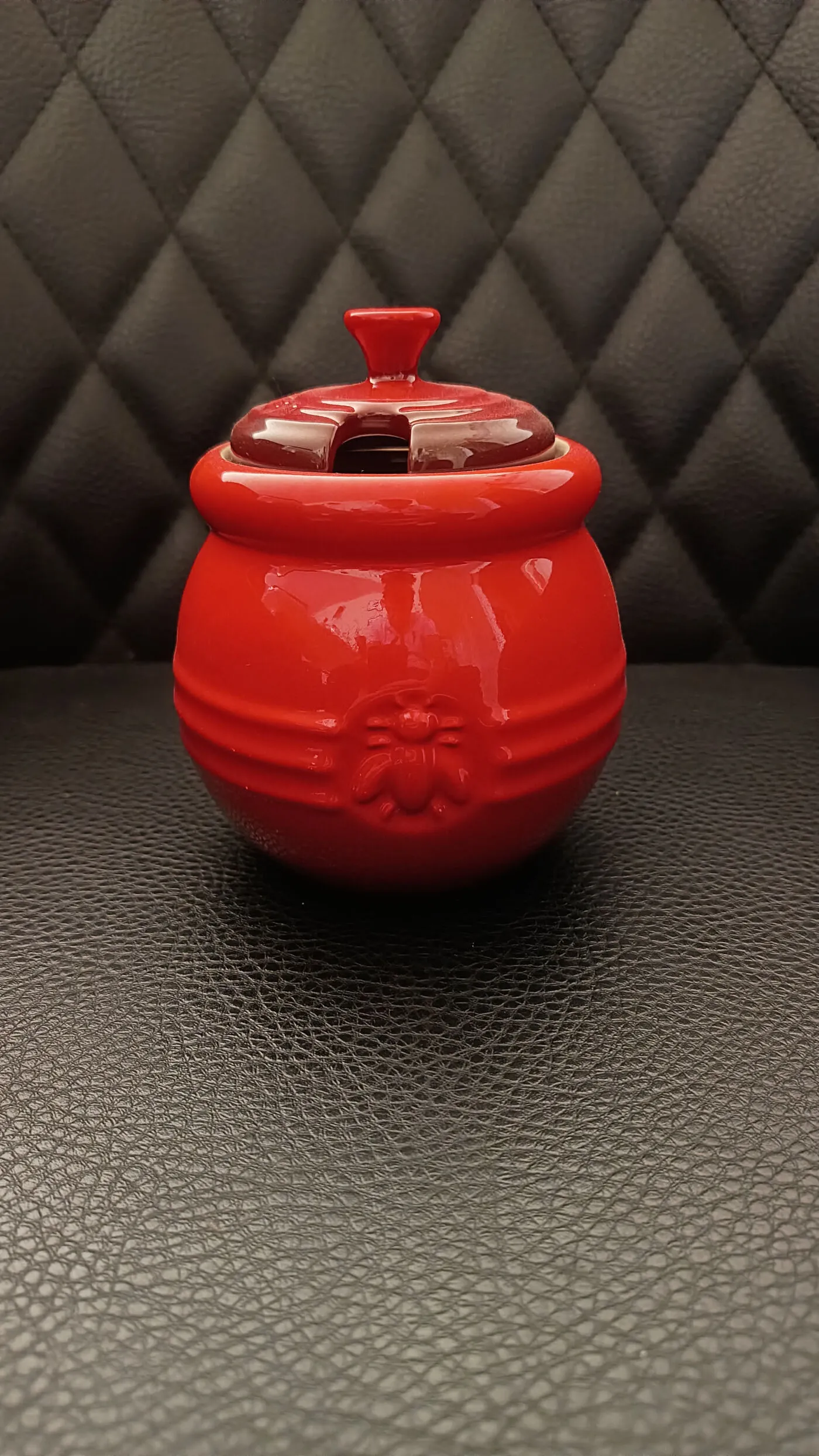 Le Creuset rød keramisk lille skål med låg – billede 1