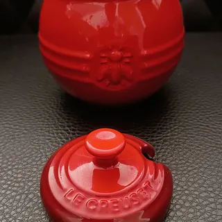 Le Creuset rød keramisk lille skål med låg – billede 2