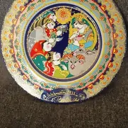 Bjorn Wiinblad håndmalet juletallerken 'Anbetung der Hirten' 1977